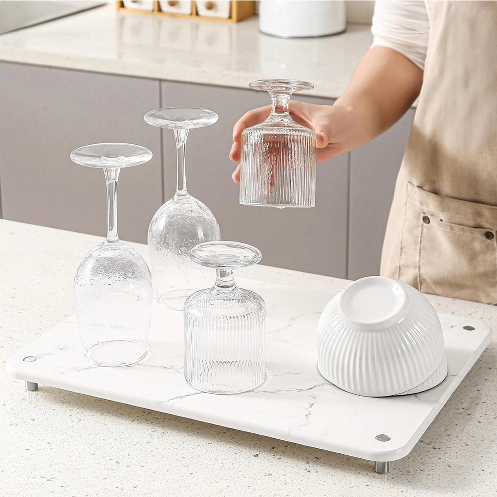 Marble Design dish drying mat